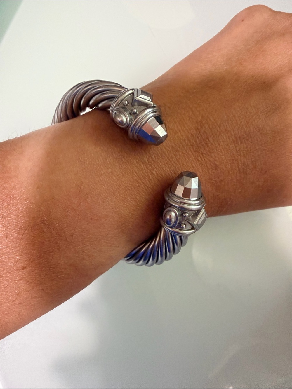 DAVID Yurman Renaissance Classic cable bracelet 10mm grey aluminum